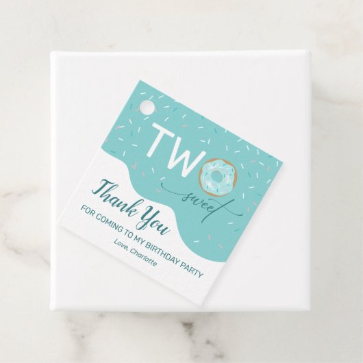 ツースウィートティール(緑がかった色)つや消しガールズ誕生日サンキュー フェイバータグ (インサイチュ)