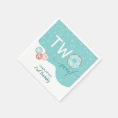 ツースウィートティール(緑がかった色)ガールズセカンドバースデーパーティー スタンダードカクテルナプキン (角)