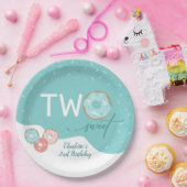 ツースウィートティール(緑がかった色)ガールズセカンドバースデーパーティー ペーパープレート (パーティー)
