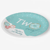 ツースウィートティール(緑がかった色)ガールズセカンドバースデーパーティー ペーパープレート (アングル)