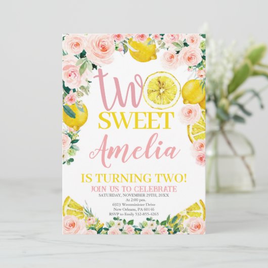 ツースウィートレモネード誕生日レモンバースデーパーティー 招待状 (スタンド正面)
