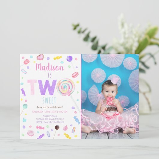 ツースウィート棒つきキャンデーキャンディセカンド誕生日 招待状 (スタンド正面)