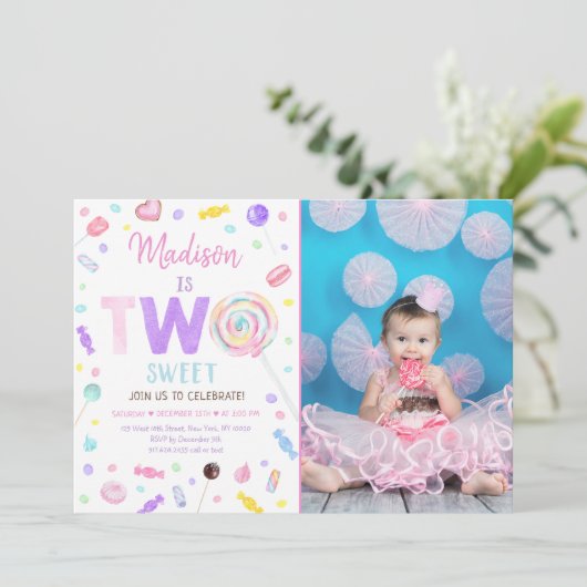 ツースウィート棒つきキャンデーキャンディセカンド誕生日 招待状 (スタンド正面)