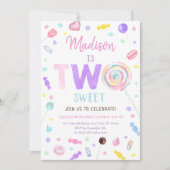 ツースウィート棒つきキャンデーキャンディ誕生日 招待状 (正面)