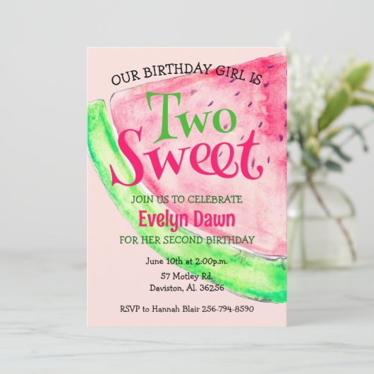 ツースウィート誕生日招待状 招待状 (スタンド正面)