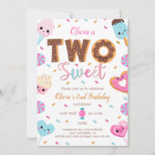 ツースウィート誕生日 | 2ndバースデーガールドーナツ 招待状 (正面)