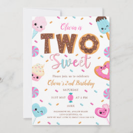 ツースウィート誕生日 | 2ndバースデーガールドーナツ 招待状