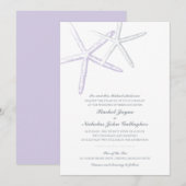 ツースキニー スターフィッシュ ライラック グレー | 結婚式 招待状 (正面/裏面)