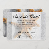 ツースターフィッシュサンド、ビーチ セーブ・ザ・デート 招待状 (正面/裏面)