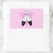 ツースピリットピンク三角旗 長方形シール (バッグ)