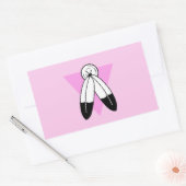 ツースピリットピンク三角旗 長方形シール (封筒)