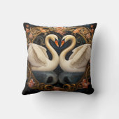 ツースワンズオンレイクアールヌーボーホームデコール クッション (裏面)