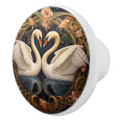 ツースワンズオンレイクアールヌーボーホームデコール セラミックノブ (右)