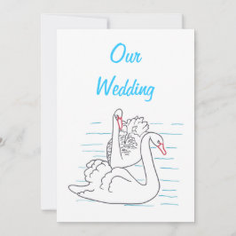 ツースワンズスイミングスケッチ結婚式招待状 招待状