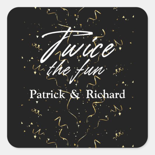 ツーズザおもしろいフレンズジョイント誕生日ダブル スクエアシール (正面)