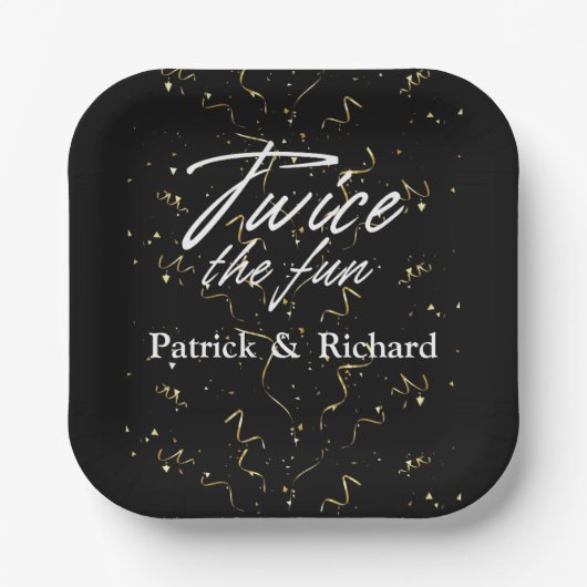 ツーズザおもしろいフレンズジョイント誕生日ダブル ペーパープレート (正面)