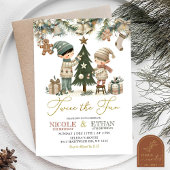 ツーズザおもしろいリトル小妖精や小人共同誕生日パーティー 招待状