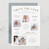 ツーズザラブインフォグラフィックツイン誕生 案内状 (正面/裏面)