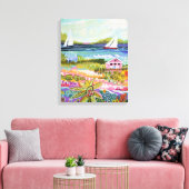 ツーセイラボーツとコテージ キャンバスプリント (インサイチュ (リビング))