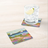 ツーセイラボーツとコテージ スクエアペーパーコースター (インサイチュ)