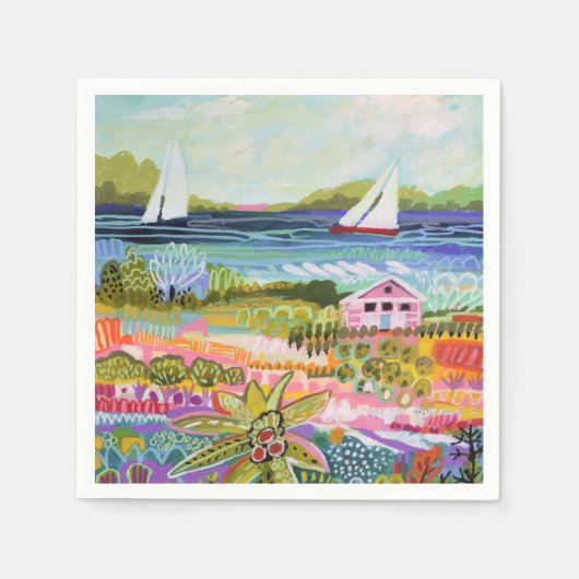 ツーセイラボーツとコテージ スタンダードカクテルナプキン (正面)