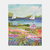 ツーセイラボーツとコテージ フリースブランケット (正面)