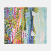 ツーセイラボーツとコテージ フリースブランケット (正面(横))