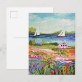 ツーセイラボーツとコテージ ポストカード (正面/裏面)