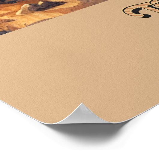 ツーソンとサグアーロの水彩画 ポスター (角)