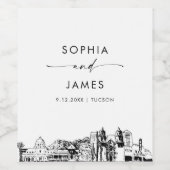 ツーソンアリゾナのスカイライン ワインラベル (シングルラベル)