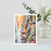 ツーソンアリゾナ有名な旅行プレイスの水色 ポストカード (スタンド正面)