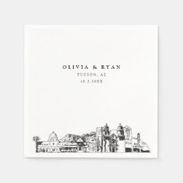 ツーソンアリゾナ結婚ズ紙カクテルナプキン スタンダードカクテルナプキン