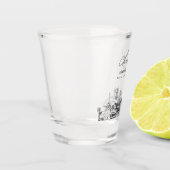 ツーソンアリゾナ結婚式の引き出物パーソナライズされた応援 ショットグラス (左)