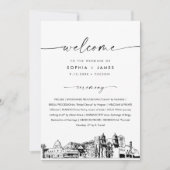 ツーソンスカイライン結婚式 プログラム5x7フラットカード 招待状 (正面)