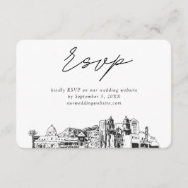 ツーソン結婚のミニマリストスケッチRSVP エンクロージャーカード
