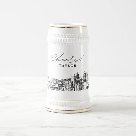 ツーソン・アリゾナパーソナライズされたギフト ビールジョッキ (中央)
