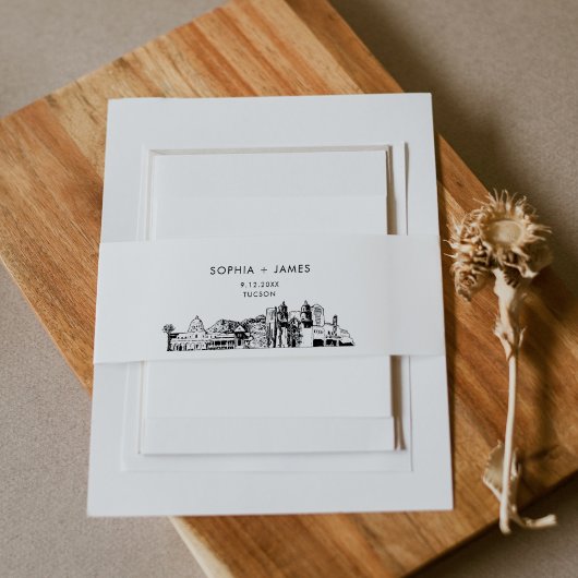 ツーソン・アリゾナ・スカイライン・ベリーバンド、2"x11.5" 招待状ベリーバンド