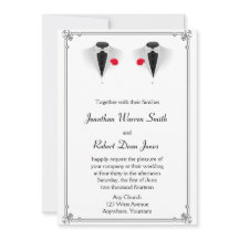 ツータシドスオンホワイトゲイ結婚式招待状