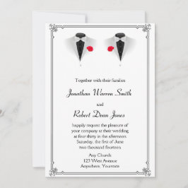 ツータシドスオンホワイトゲイ結婚式招待状 招待状