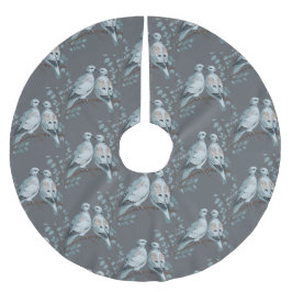 ツータートルドーブカットアウトステンシルスタイル ブラッシュドポリエステルツリースカート