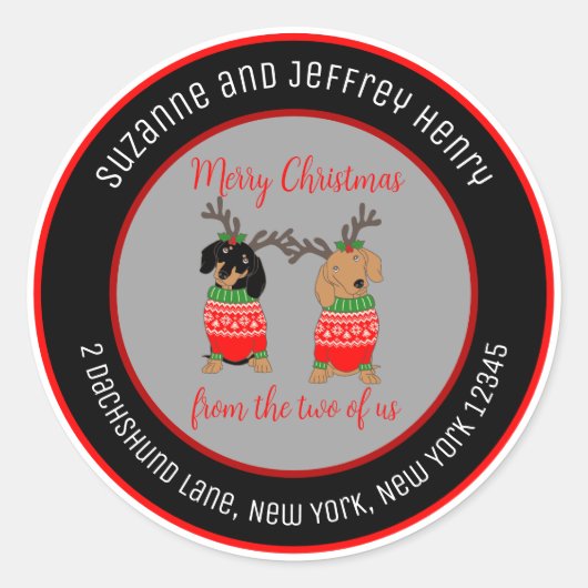 ツーダックスホリデーラウンド住所 シール (正面)