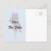 ツーダークパープルアイリスセーブ・ザ・デート案内 案内ポストカード (裏面)