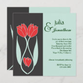 ツーチューリップアールヌーボースタイル結婚式招待状 招待状 (正面/裏面)