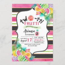 ツーッティフルッティ子供の誕生日招待状