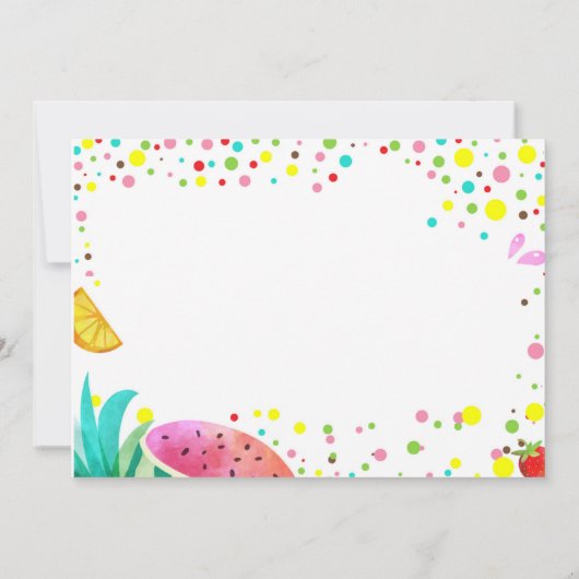 ツーッティフルッティ2ndガール誕生日カスタム写真 招待状 (裏面)