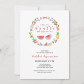 ツーッティフルーティガール誕生日、夏の2回目の誕生日 招待状 (正面)