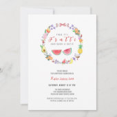 ツーッティフルーティガール誕生日、夏の2回目の誕生日 招待状 (正面)