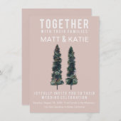 ツーツリーズミニマル結婚式招待状 招待状 (正面/裏面)
