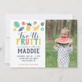 ツーティフルティセカンド誕生日フォト招待状 招待状 (正面)