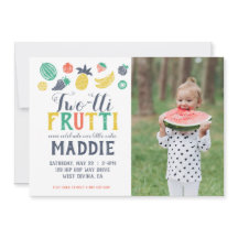 ツーティフルティセカンド誕生日フォト招待状